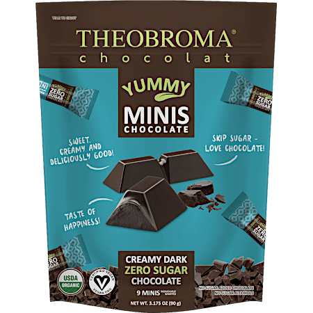 Zero Sugar Vegan Chocolates - Creamy Dark Minis (9x10g)